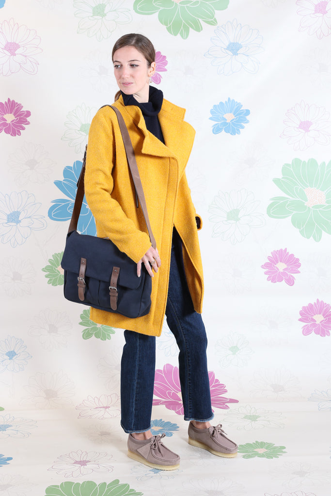 CAPPOTTO HARRIS TWEED GIALLO CON ZIP - Ghiglino1893