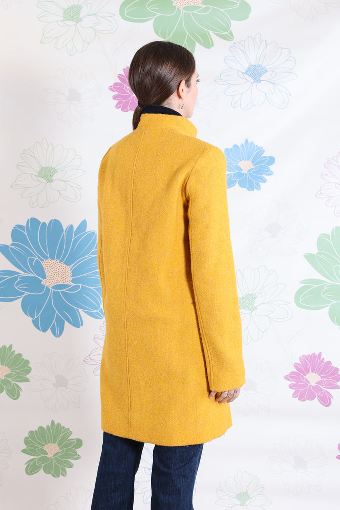 CAPPOTTO HARRIS TWEED GIALLO CON ZIP - Ghiglino1893