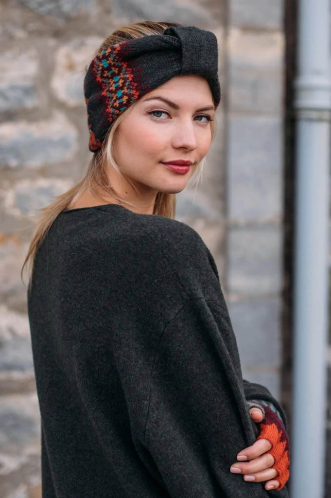 FASCIA TURBANTE SCOTTISH FAIR ISLE CASHMERE - Ghiglino1893