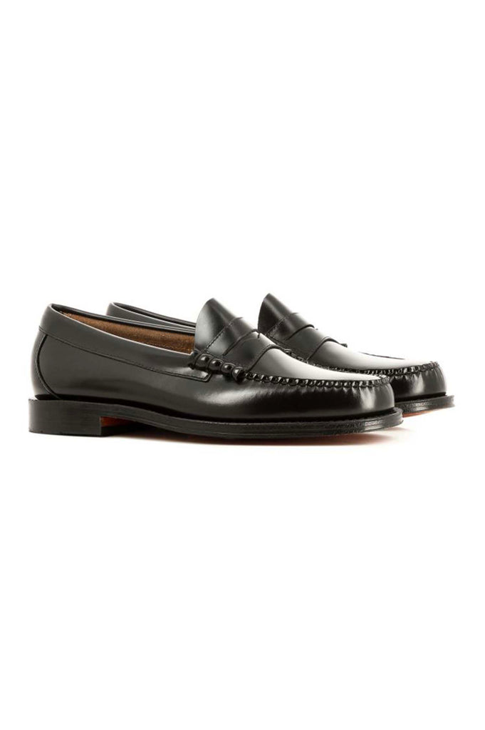 PENNY LOAFERS BLACK LEATHER - Ghiglino1893